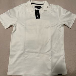 MAUVAIS White Zig Zag Revere Polo